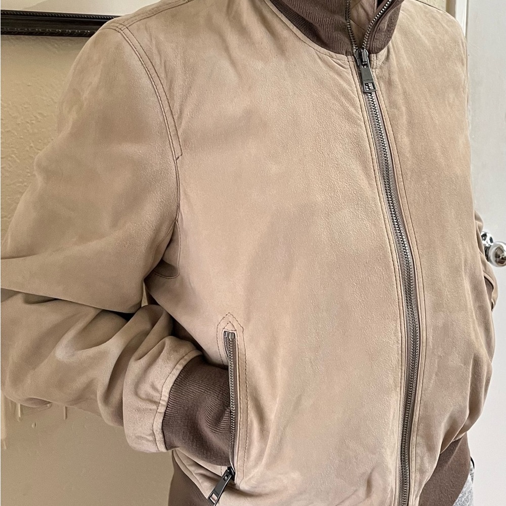 Burberry brit suede bomber jacket. Men’s size medium. - Picture 7 of 8